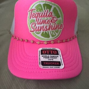 OTTO Bright Pink Trucker Hat with Embroidery